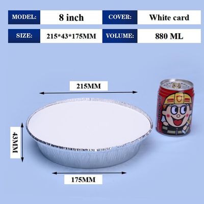 8 इंच फोइल लंच बॉक्स कंटेनर कवर के साथ 215 * 175 * 43 मिमी निर्माता BBQ ले जाने के लिए खाद्य कंटेनर