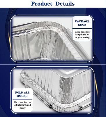 गर्मी प्रतिरोधी और स्वच्छ एल्यूमीनियम पन्नी खाद्य भंडारण के लिए खाद्य कंटेनर