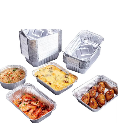 Eco-Friendly Aluminum Foil Lunch Box with Plastic Lid - Oven Safe
