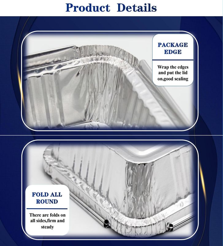 गर्मी प्रतिरोधी पर्यावरण के अनुकूल अनुकूलन योग्य एल्यूमीनियम पन्नी लंच बॉक्स और खाद्य पैकेजिंग के लिए खाद्य कंटेनर